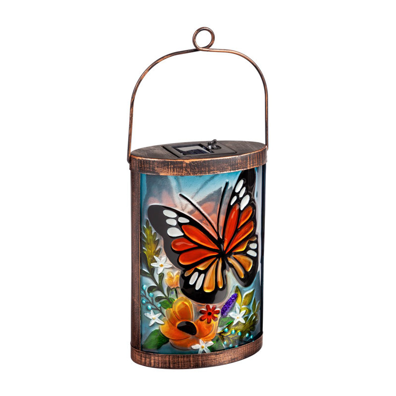 9.45'' Solar Powered Integrated LED Cylinder Lantern