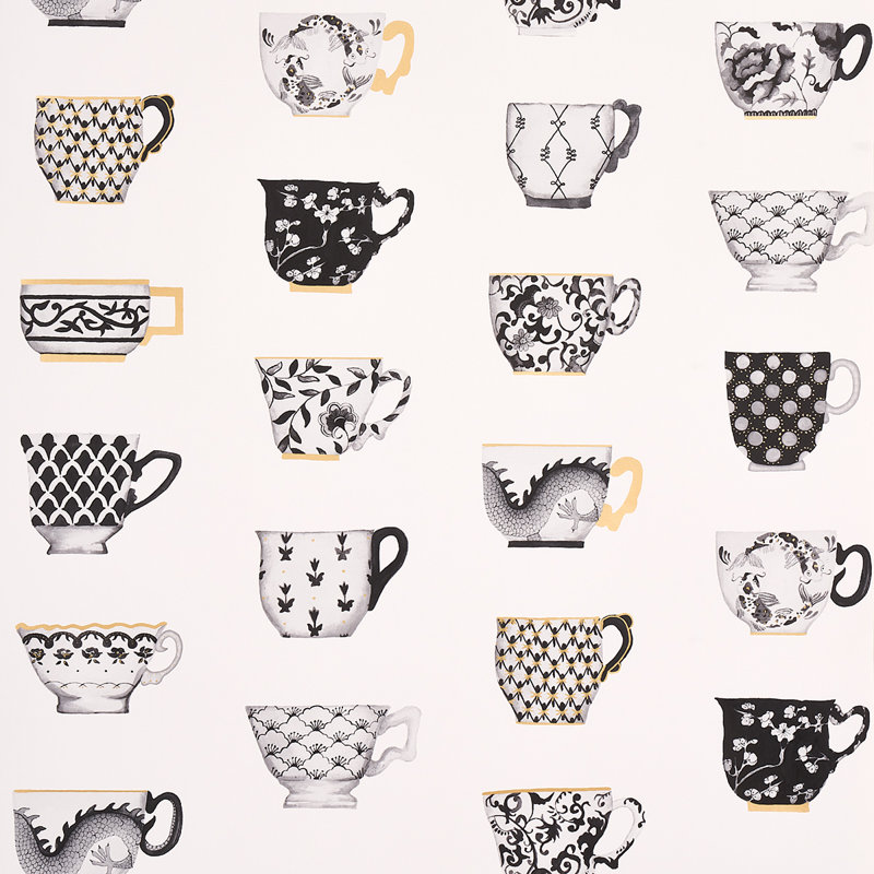Onie's Teacups Wallpaper, Ink
