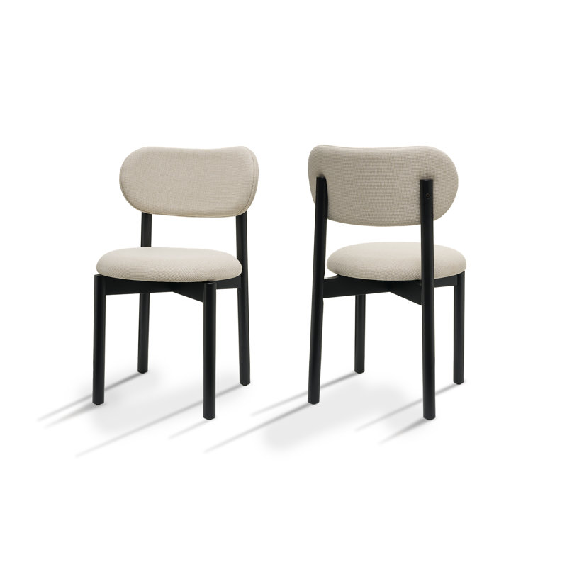 Chaises de salle à manger en bois Ocean, Blanc, Noir