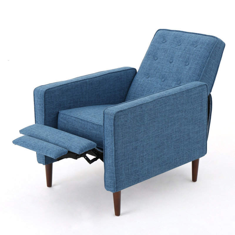 Upholstered Recliner, Muted Blue 100% Polyester