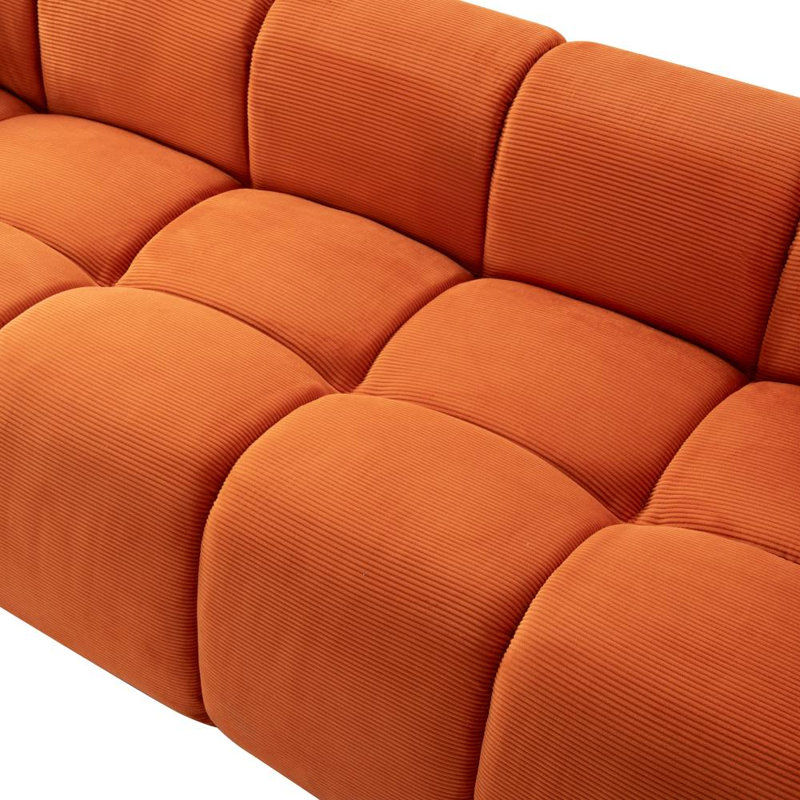 Canapé 3 places avec 2 coussins (orange)