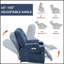 Grand fauteuil inclinable Power Lift avec massage, chaleur et ports USB pour le confort et le soutien des personnes âgées
