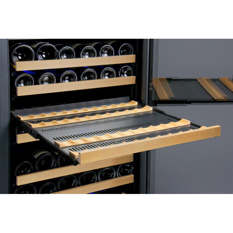 Allavino 24" Wide FlexCount II Tru-Vino 172 Bottle Dual Zone Black Left Hinge Wine Refrigerator, Left, Black