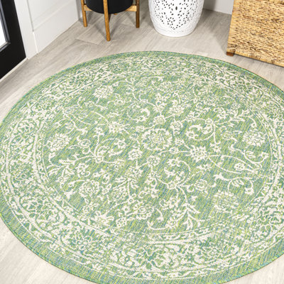 Tapis d'intérieur / extérieur crème / vert Delcine