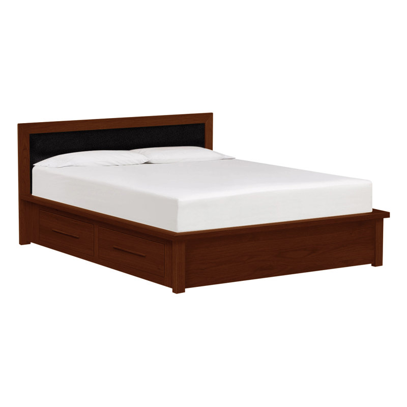 Moduluxe Solid Wood Storage Bed, King, Conventional / Cognac Cherry, Ebony