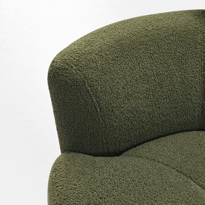 Fauteuil demi-tonneau rembourré et pivotant, Vert