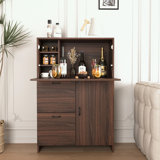 sideboard with Storage Drawer & Shelves and Fold-up Desktop