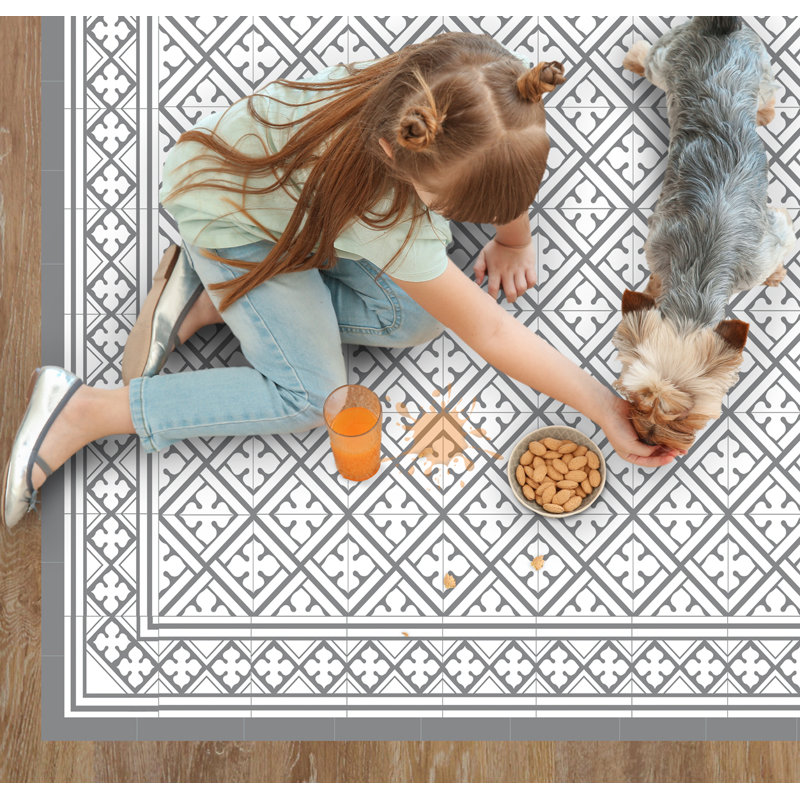 Harrigan Vinyl Machine Printed Area Rug, Rectangle 100 x 133cm