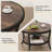 31.5" Rustic Industrial Round Coffee Table With 2-Tier Storage Shelf And Curved Metal Legs