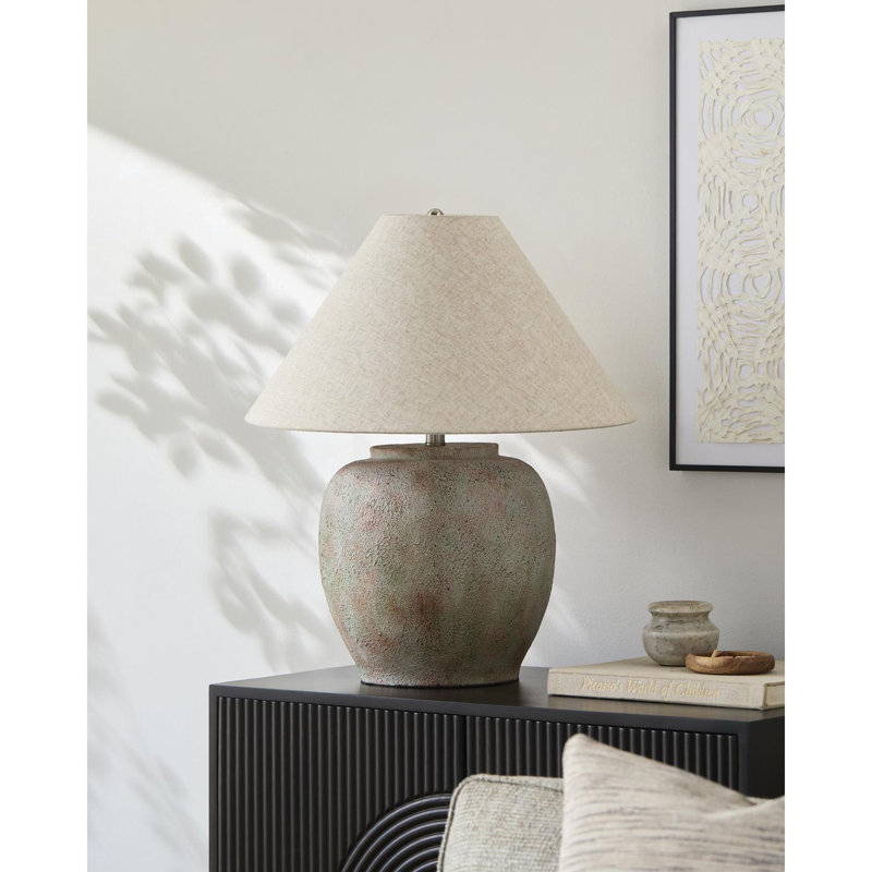 Lampe de table Kiku, Blé, Crème / Rouge / Vert