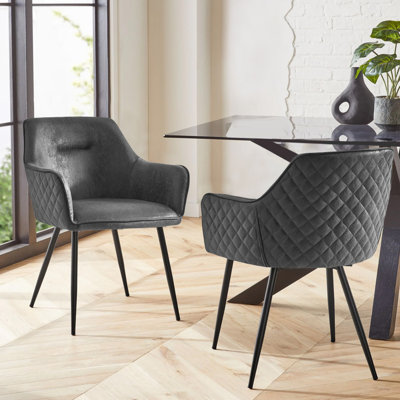 Flagstaff Upholstered Faux Suede  Dinging chair with Arms