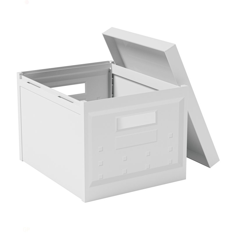 Set Of 2 Collapsible Stackable Storage Box With Lids For Home Or Office Organization
