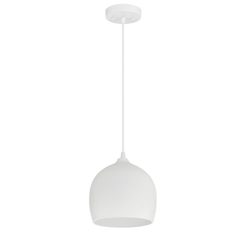 Luminaire suspendu Javaeh, Blanc, H 85 po x l 9 po