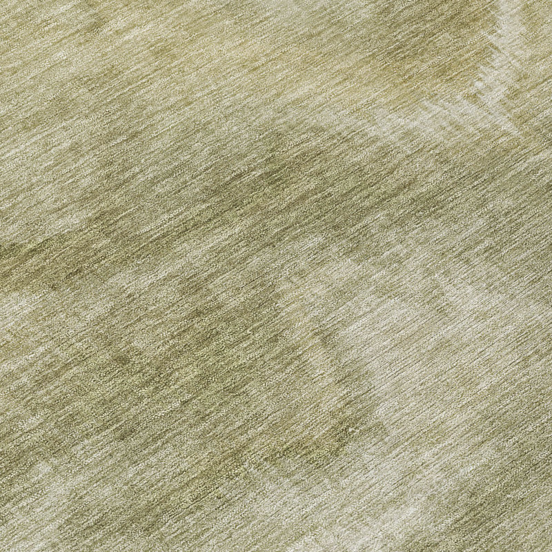Machine Washable Indoor/Outdoor Xhevrie Sage Rug, Rectangle 3' x 5'