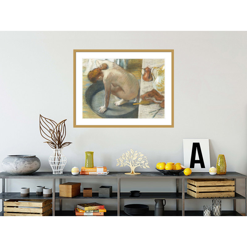 «Le Tub» par Edgar Degas - estampe numérique encadrée, H 32,18 po x l 41,5 po