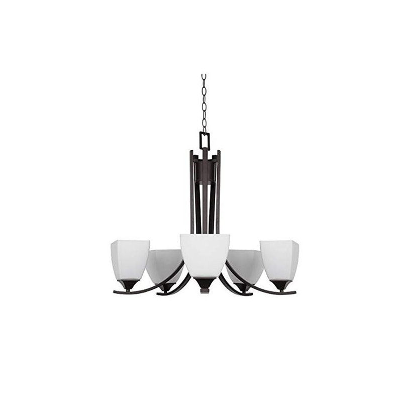 Lustre classique à 5 lumières avec abat-jour