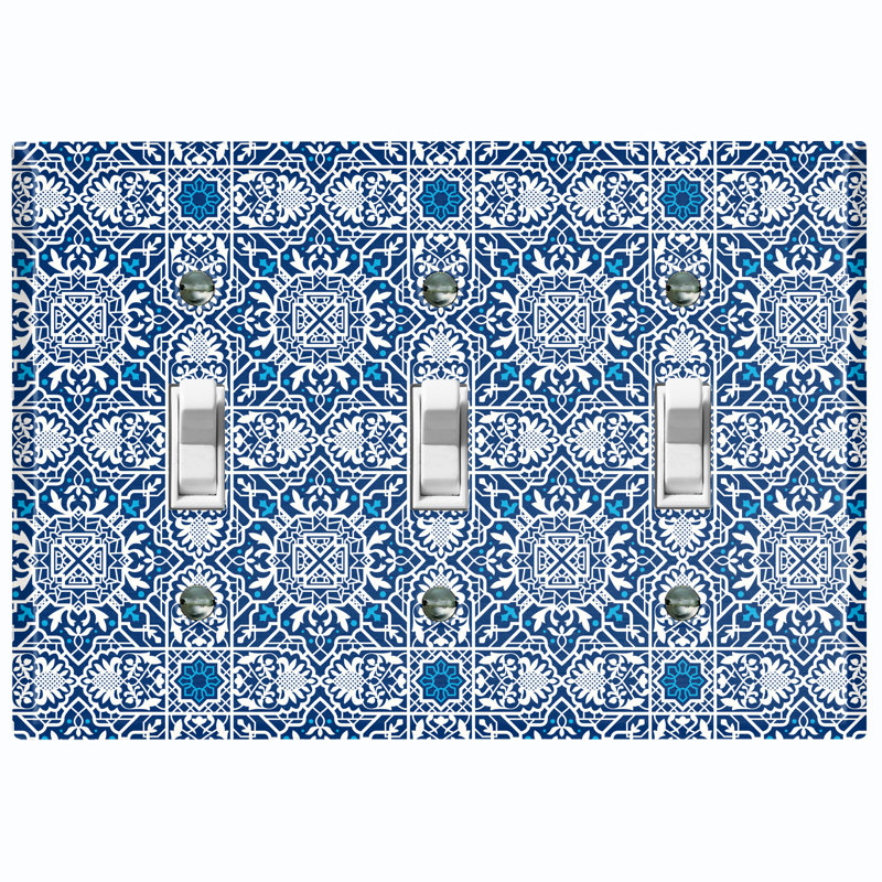 Patterned 3 - Gang Toggle Light Switch Standard Wall Plate