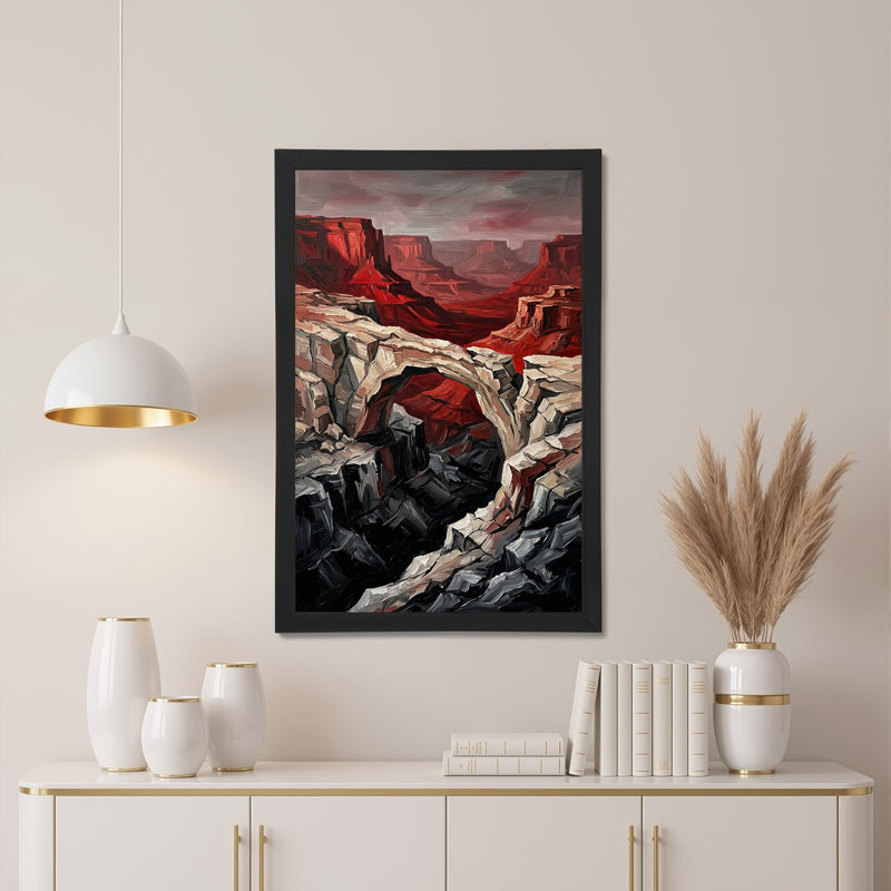 Art mural sur toile crème crème sur un canyon rouge, H 24 po x l 16 po