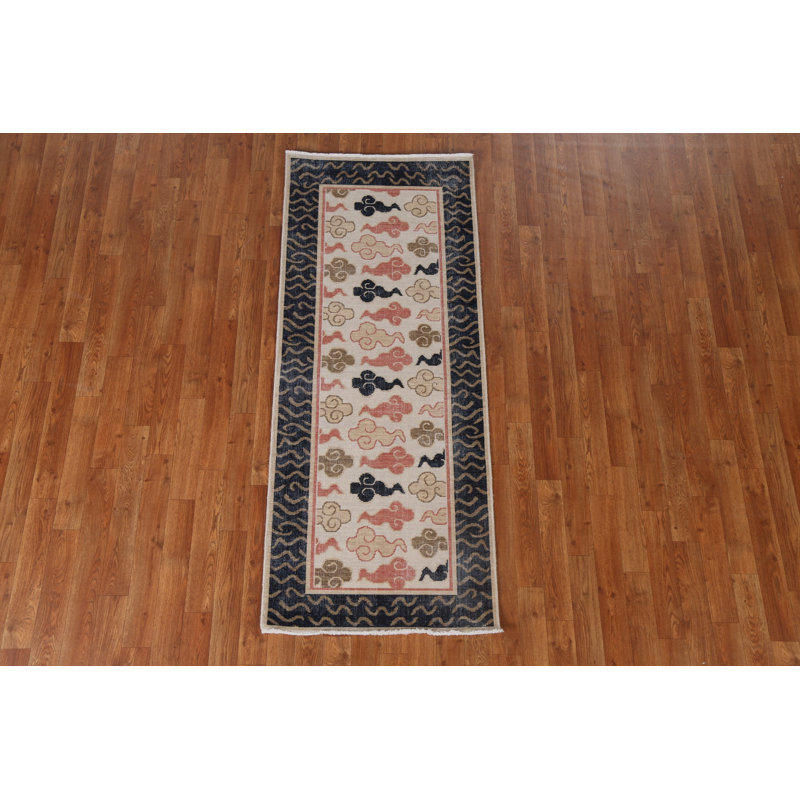 Tapis de couloir oriental en laine Art Deco
