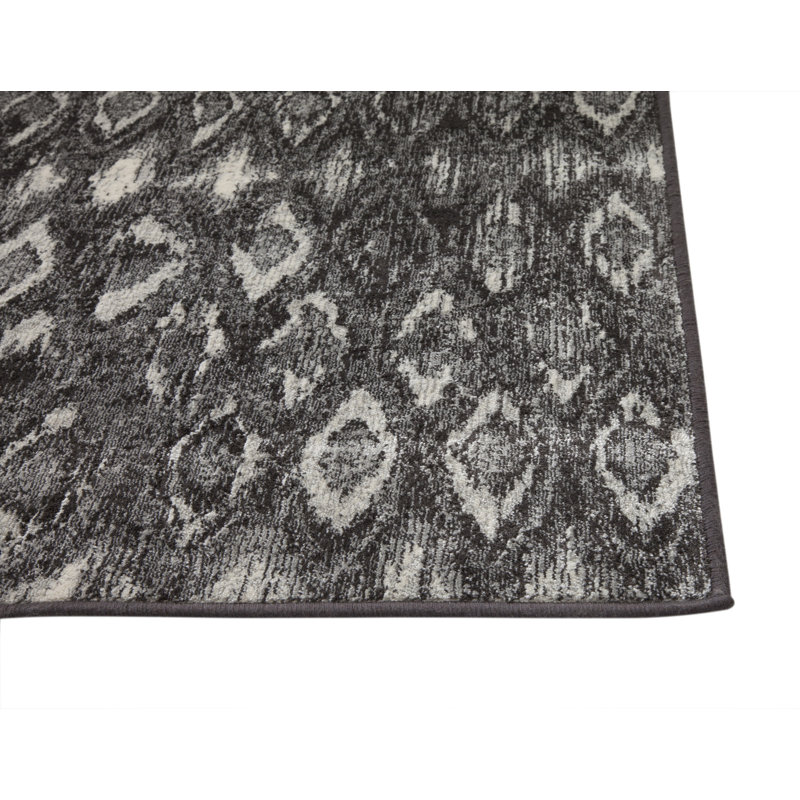 Tapis gris anthracite et ivoire 4X8 de Mabel