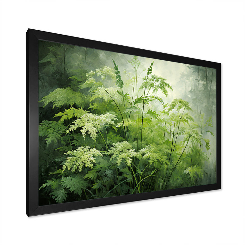 «Herbs Pottery Delights 1 - Floral Herbs», art mural, H 12 po x l 20 po x P 1 po, Cadre d'angle fermé noir