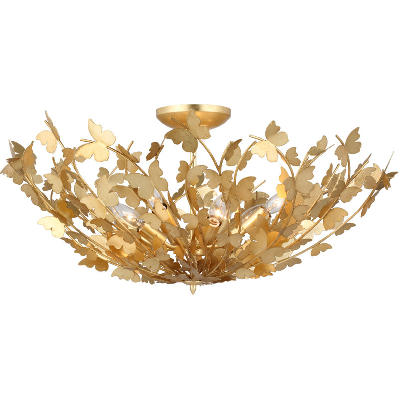 Julie Neill Farfalle Large Semi-Flush Mount, Gild