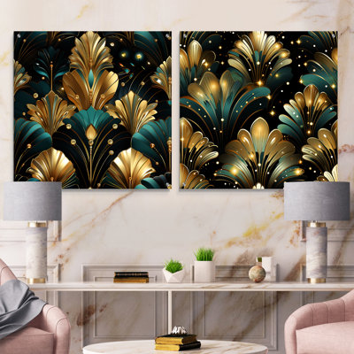 Juana - Ensemble de 2 peintures murales abstraites en acrylique sur verre marbré