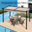 Housse de remplacement pour abri de pergola 13 x 10 pi - kaki résistant, imperméable, toile de patio d'extérieur facile à installer - tissu simple