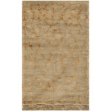 Claussen Floral Hand Knotted Silk/Wool Gold Area Rug