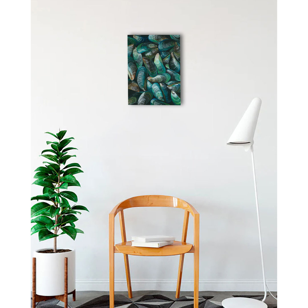 'Ocean Sea Life Sea Shells' Oil Painting Print on Canvas Highland Dunes 