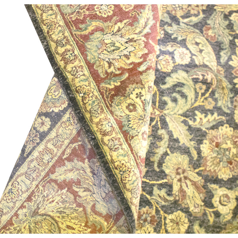 High-Quality Hand-Knotted Black And Red Area Rug