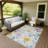 Machine Washable Indoor/Outdoor London ACN2262 Floral Rug-1659351491