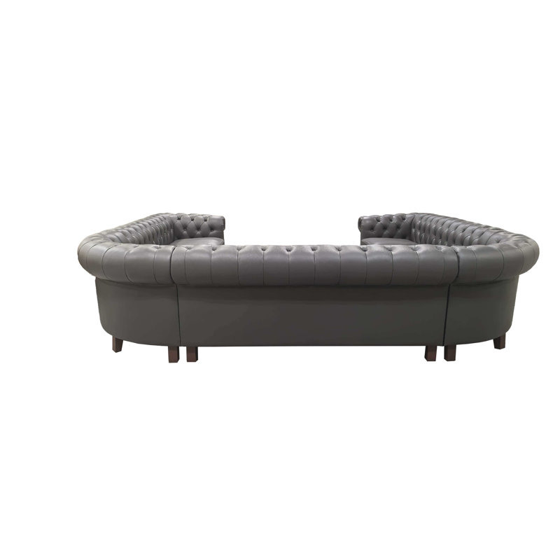 Canapé modulaire en forme de U en cuir de style rétro