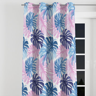 Tropical For Girls Velvet Curtains - Vibrant Teen Tropics Grommet Curtain - 1 Panel