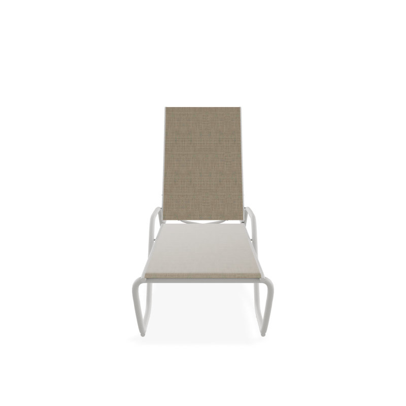 Outdoor Rust-Resistant Metal Chaise Lounge, Textured Snow, Newport