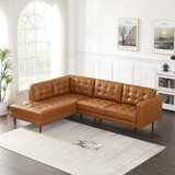 Peart 102" Wide Genuine Leather Sofa & Chaise