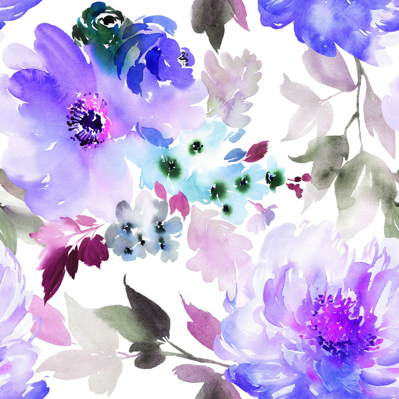 Fleurs - peinture sur toile tendue, H 20 po x l 20 po