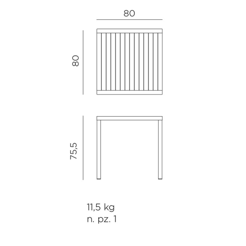 Cube Square Metal Outdoor Dining Table , 32'' in. W 32'' in. D, White