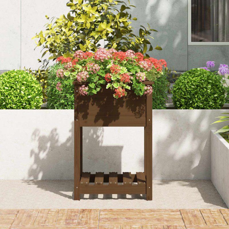 Aalap Wood Raised Garden Bed, Brown, 81cm H x 54cm W x 54cm D