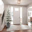 Arbre de Noël floqué avec base en pot, lumières à DEL blanc chaud, pointes, branches Pe + Pvc avec pommes de pin - petit arbre de vacances pré-éclairé pour la table, entrée-989434379