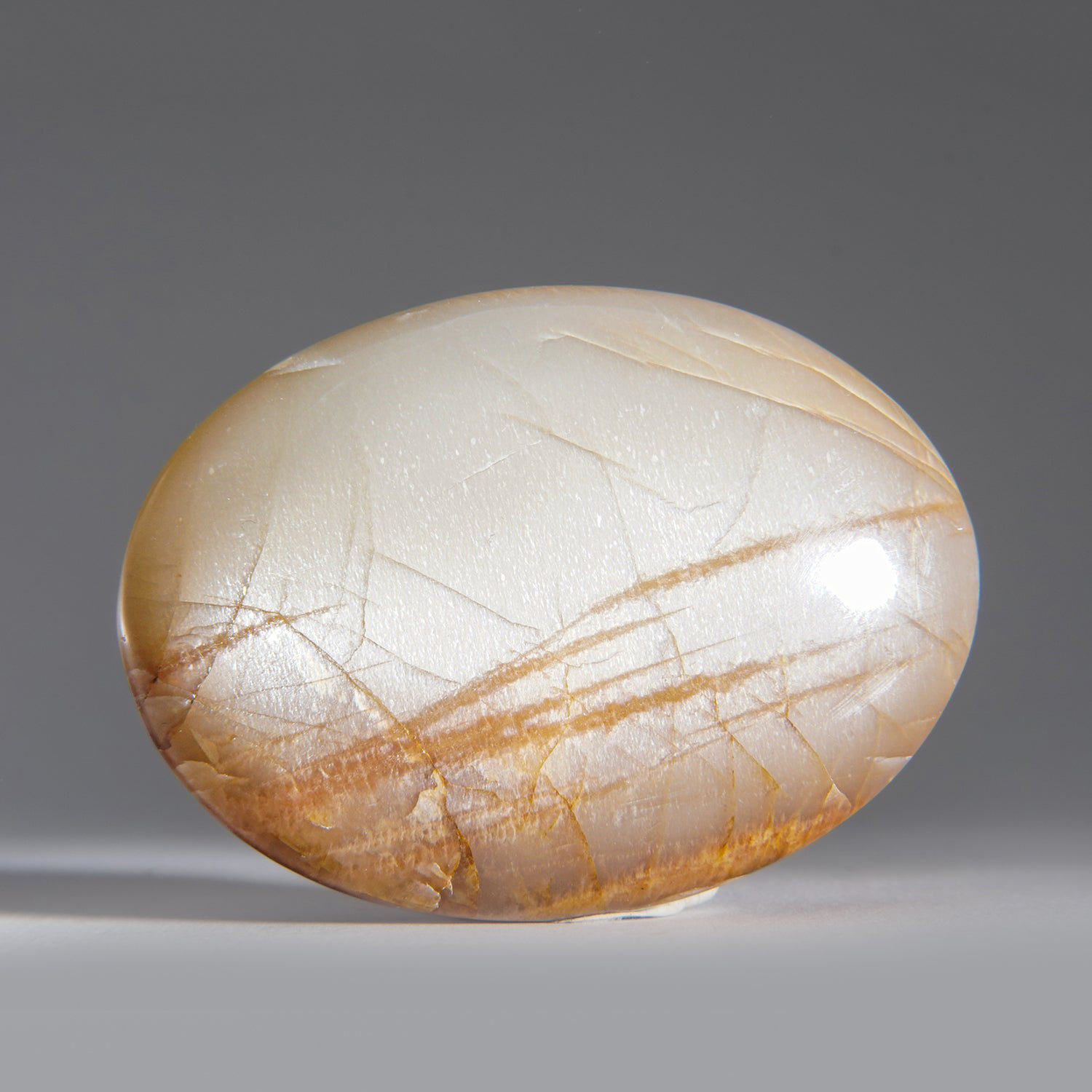 Astro Gallery of Gems Genuine Polished Peach Moonstone Palm Stone | Wayfair