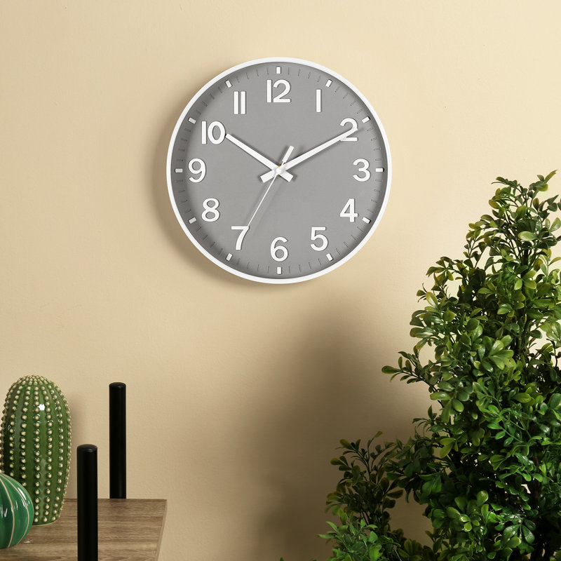 Horloge murale en plastique Karls, Gris