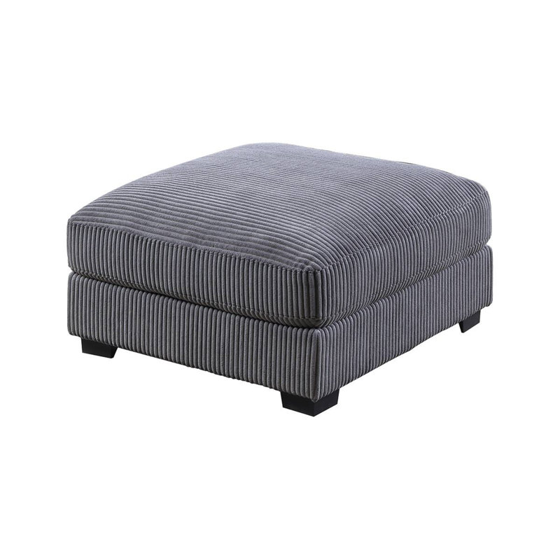 Alberico Upholstered Ottoman, Gray Corduroy