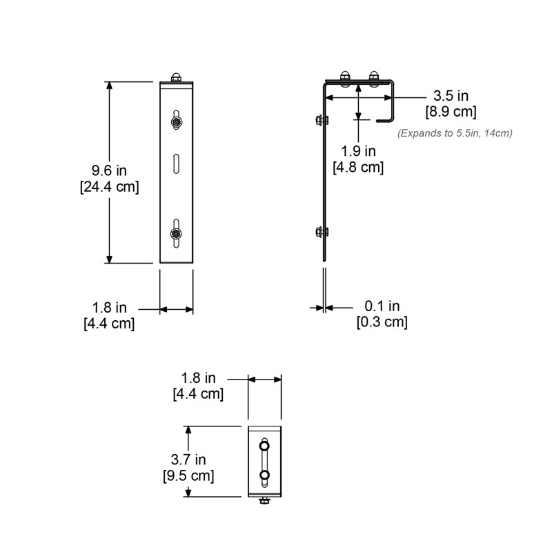 Paquet de 3 supports de rail réglables Cheridy