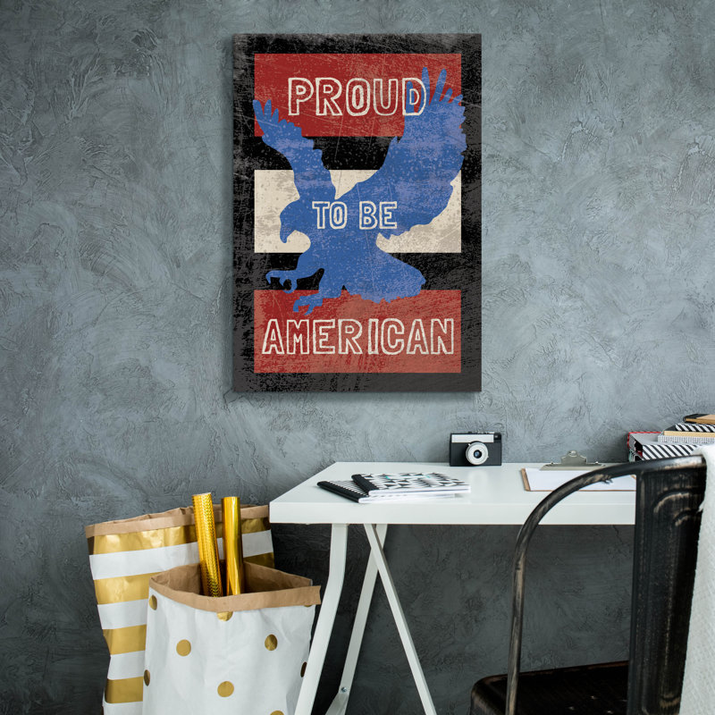 «American Textured» par Erin Clark, art mural sur toile, H 26 po x l 18 po x P 0,75 po