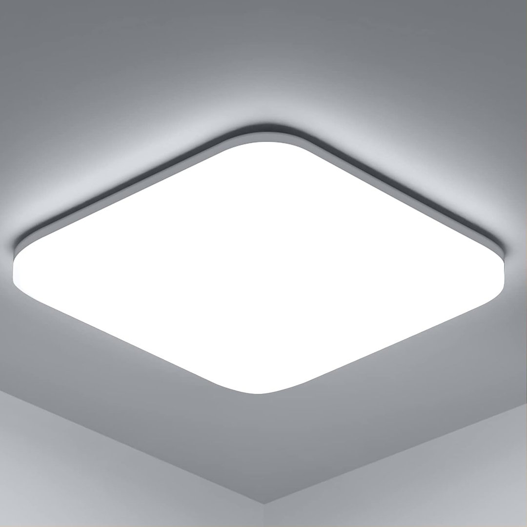 Abgesetzte LED-Deckenleuchte Weiß Quadratisch Austeja 27.5 cm