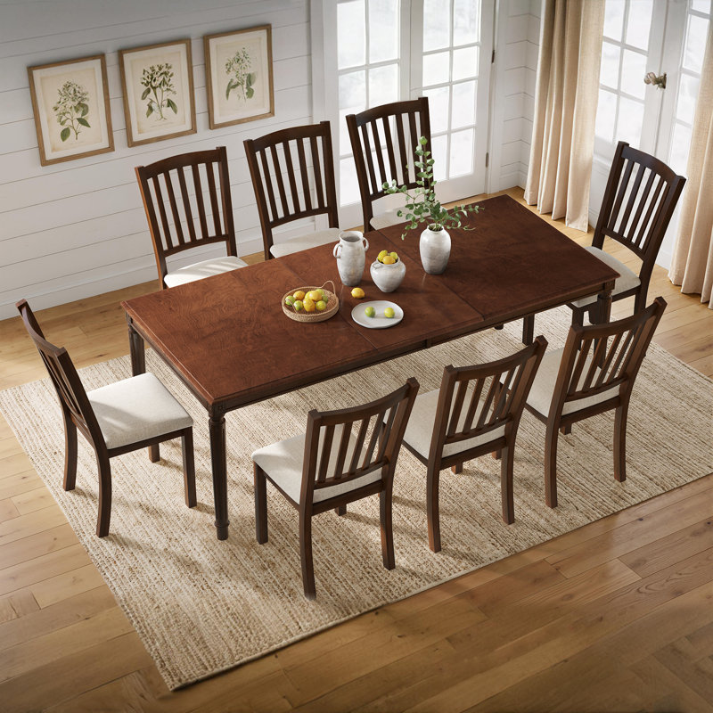Deral Farmhouse Upholstered Dining Chairs, Dark Brown, Brown