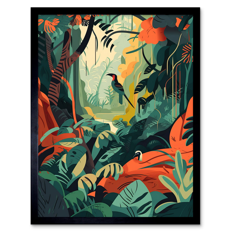 Aaltien Amazon Rainforest Diverse Flora And Tropical Birds - Single Picture Frame Print