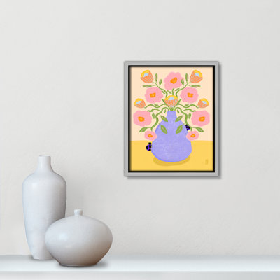«Summer Retro Flowers in a Vase Illustration Print» par Nell