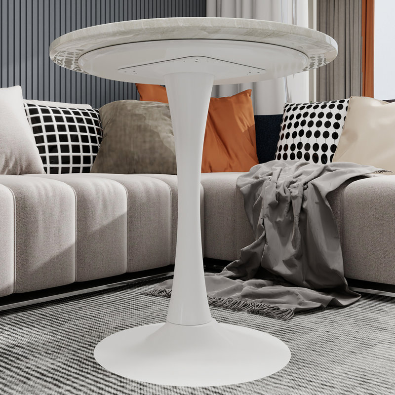 Table de salle à manger compacte en marbre, design moderne, idéale pour un usage domestique